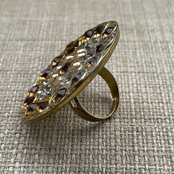 Fashion Women Rings Faux Stone Big Face Ring Fancy Jewelry Size adjustable 7-9 - Picture 7 of 12